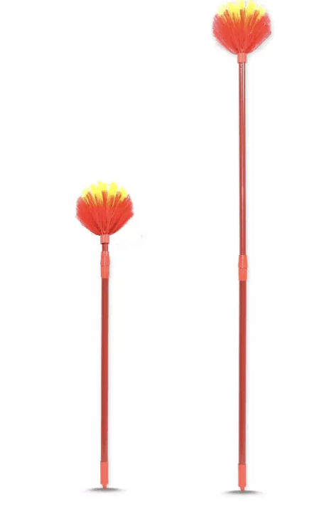 Extendable Handle Gobhi Jala Broom For Corner Jala Cleaning (1Pc.) Fiber, Plastic Wet and Dry Broom - Image 3